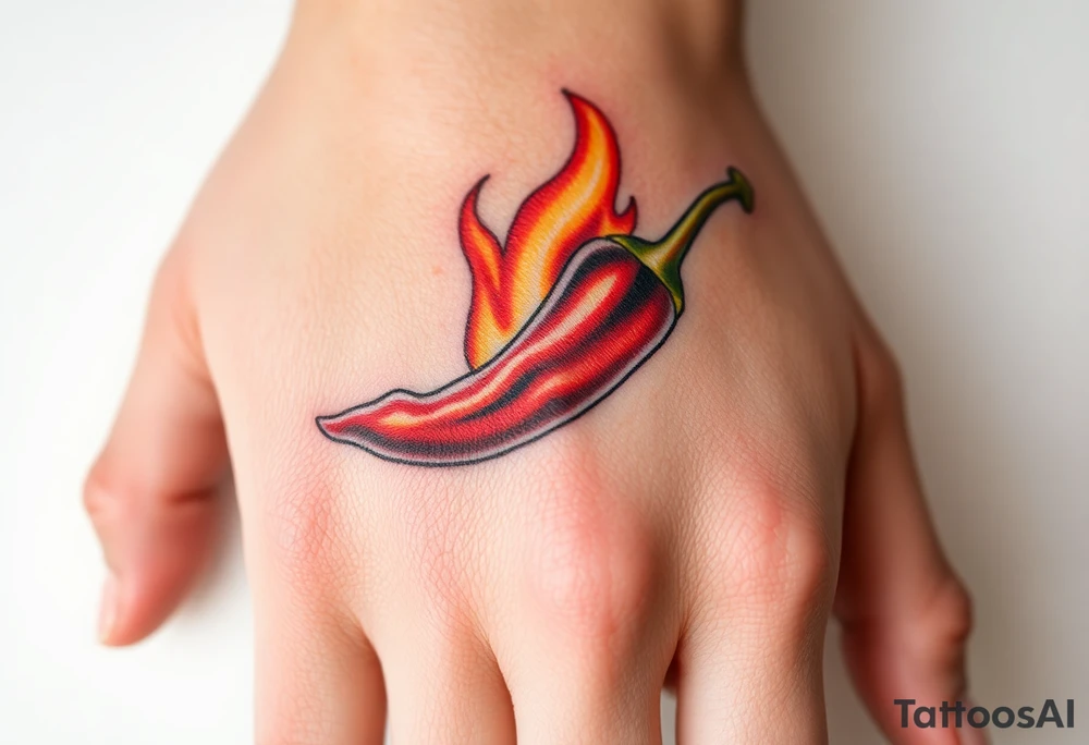 Chili pepper and fire tattoo idea