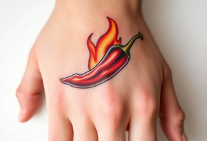 Chili pepper and fire tattoo idea