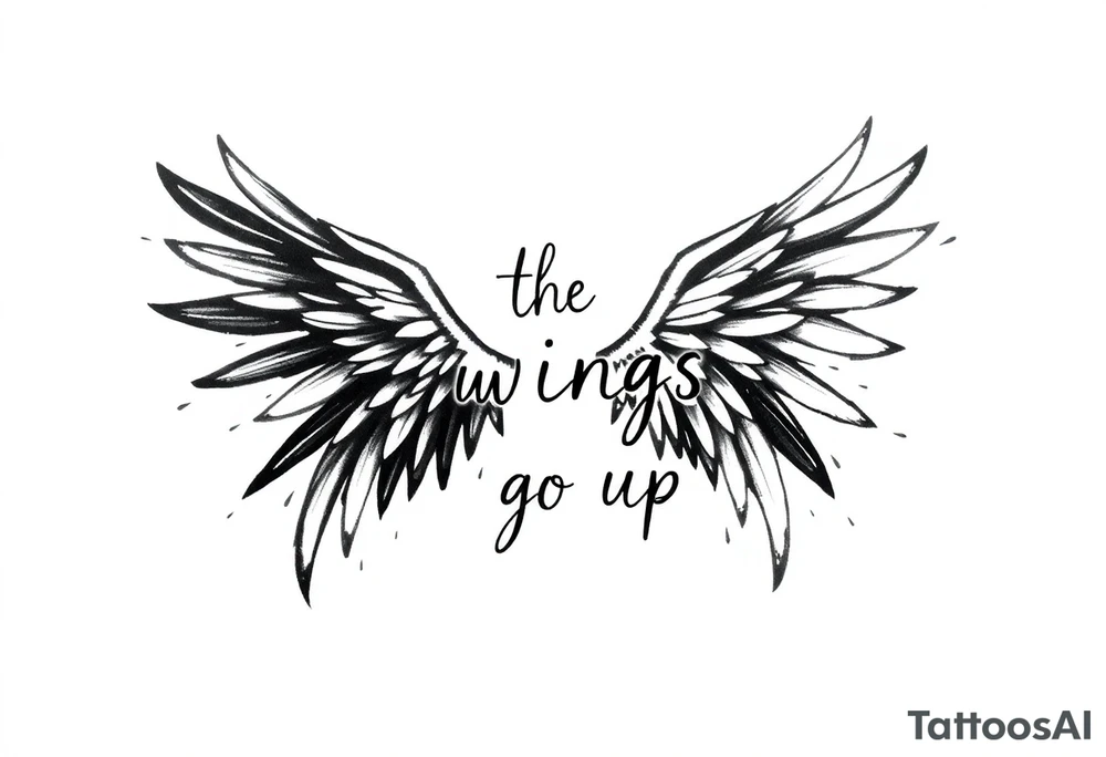 the wings go up

This tattoo design features a pair symmetrical angel wings drawn in black ink with a rough, sketch-like style. The left wing is darker, more defined, and appears denser, while the right wing is lighter, more delicate, and fragmented, creating a contrast between the two. The feathers are sharp and irregular, with fine lines and stray strokes extending outward, adding a raw and artistic feel. The overall look is dynamic and slightly chaotic, giving the impression of movement or an unfinished, ethereal form. This design symbolizes duality, freedom, transformation, or even struggle, making it a meaningful and visually striking tattoo. tattoo idea