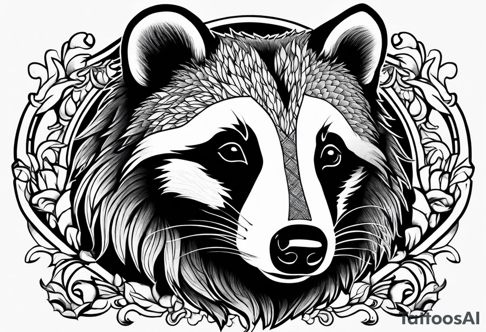 Feral badger tattoo idea