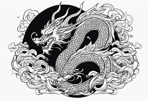 dragon hcinese in water tattoo idea