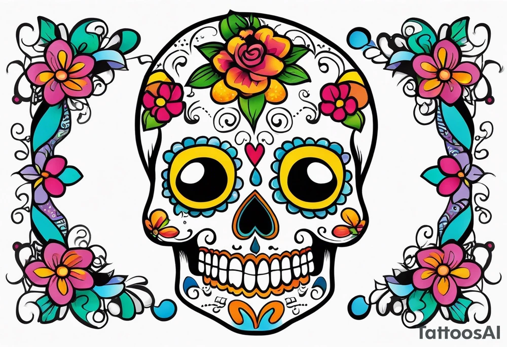 Sugar skull tattoo idea