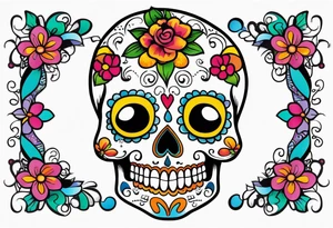 Sugar skull tattoo idea