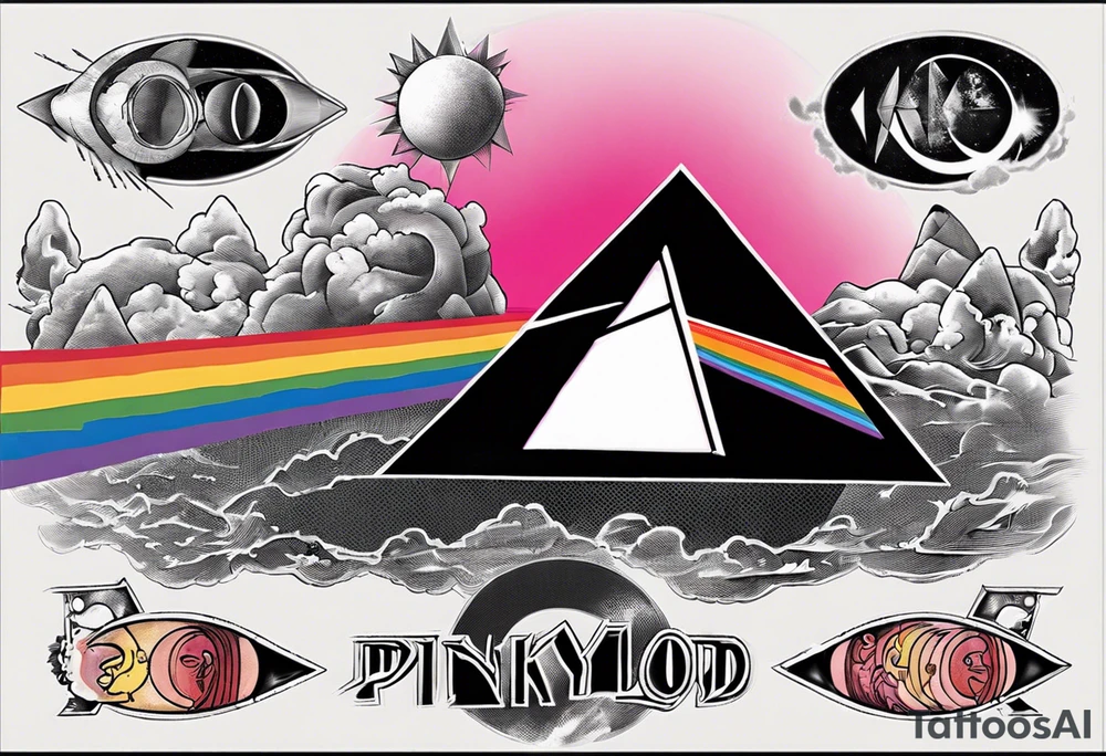 Pink Floyd album cover dark side of the moon. Gay pride tattoo idea
