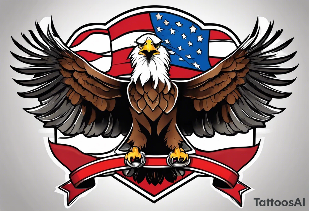 eagle holding a ribbon tattoo idea