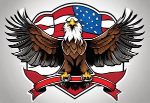 eagle holding a ribbon tattoo idea