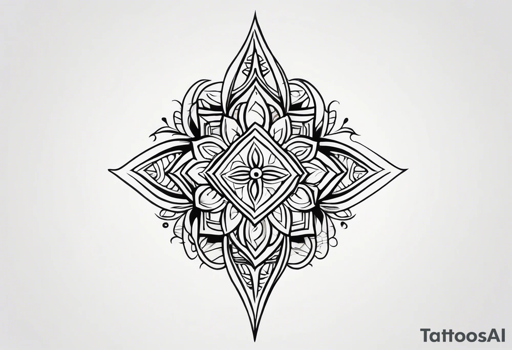 minimalistic tribal Filipino vertical tattoo tattoo idea