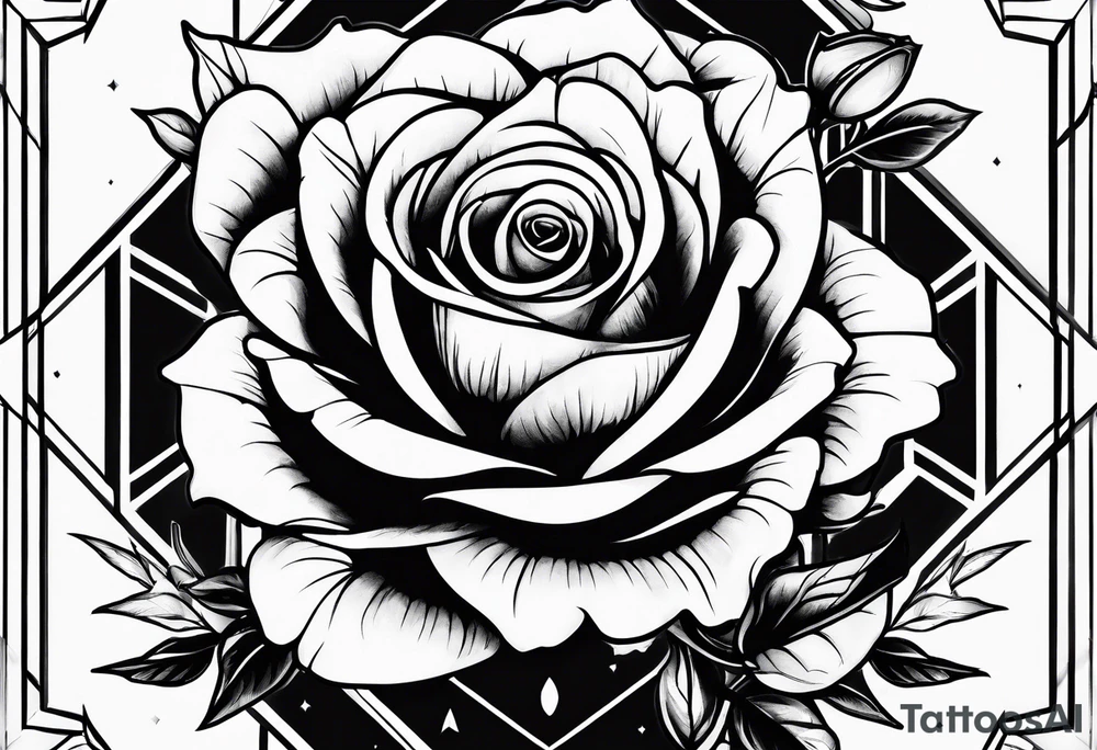 Tesseract with roses tattoo idea