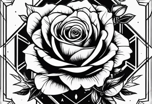 Tesseract with roses tattoo idea