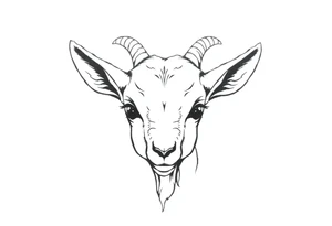 cute goat face tattoo idea