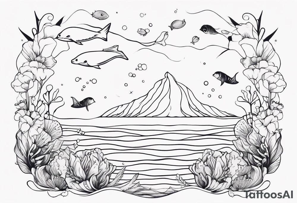 Dainty and delicate sea themed tattoo idea