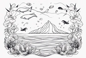 Dainty and delicate sea themed tattoo idea