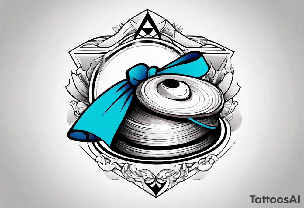 Curling stone and a prostate cancer ribbon tattoo idea