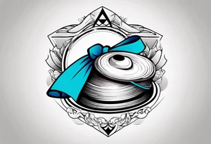 Curling stone and a prostate cancer ribbon tattoo idea