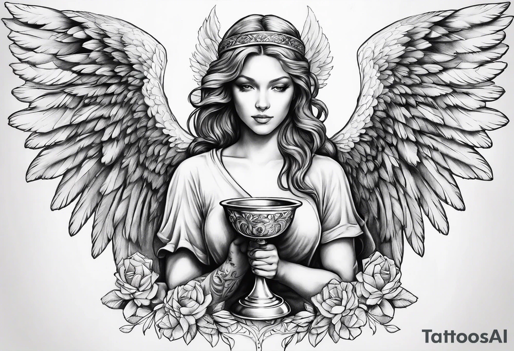 angel with chalice tattoo idea
