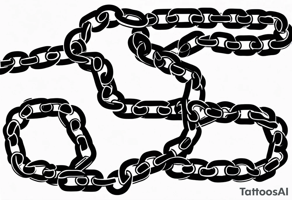 thick bike chain wrist tattoo idea