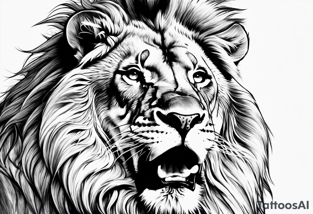 A roaring lion tattoo idea