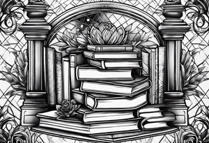Stack of books tattoo idea