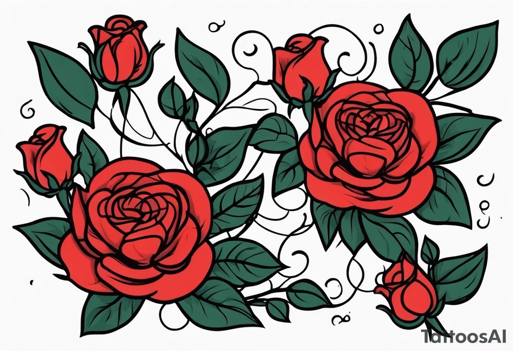 traditional roses red tattoo idea