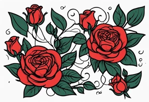 traditional roses red tattoo idea