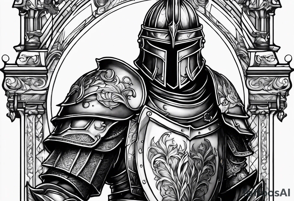 knight with heavy armor tattoo idea