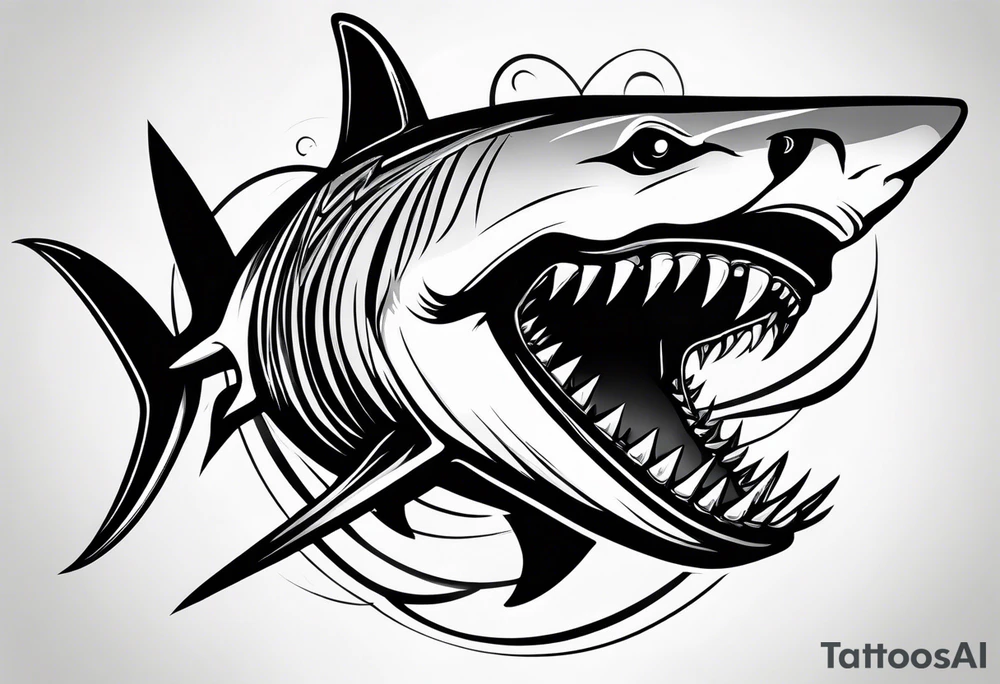 Forearm shark teeth tattoo idea