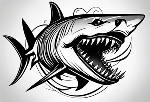 Forearm shark teeth tattoo idea