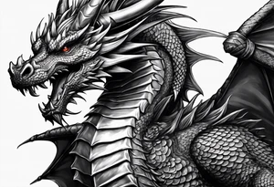 Dragon without wing is wrapped around a sword tattoo idea
