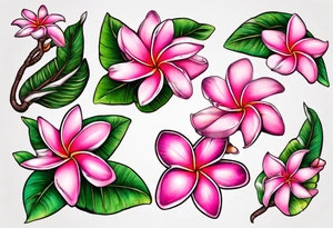 pink plumeria tattoo idea