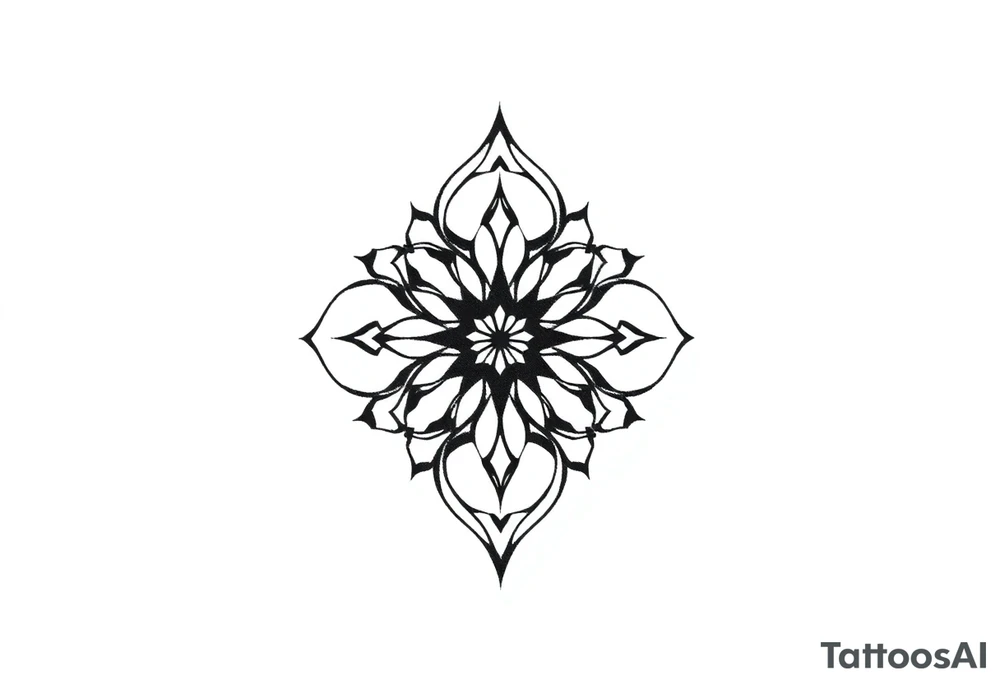 End falling apart hexagonal fractal pattern tattoo idea