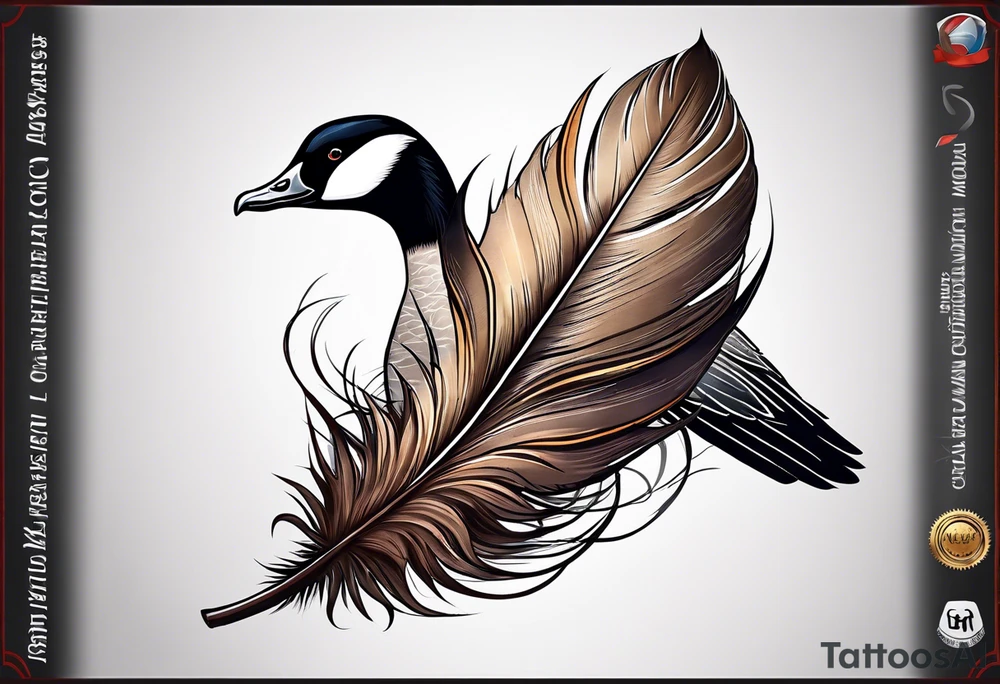 Canadian geese feather on forearm tattoo idea