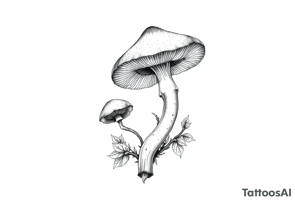 Mushroom vintage tattoo idea