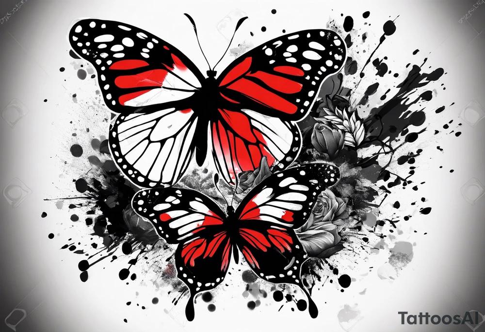 Trash polka butterfly tattoo idea