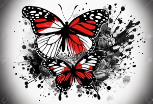 Trash polka butterfly tattoo idea
