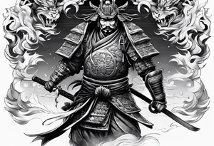 Filler for a samurai sleeve tattoo idea