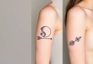 Moon phases with an arrow tattoo idea