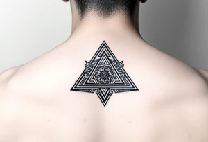 aztec triangle with intricate pattern tattoo idea