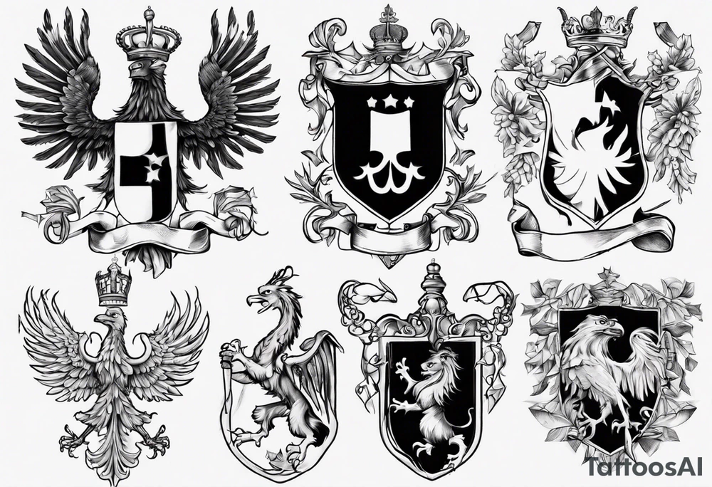 realistic slovenian coat of arms tattoo idea