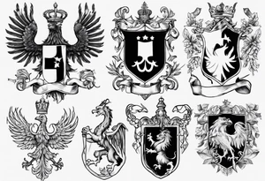 realistic slovenian coat of arms tattoo idea
