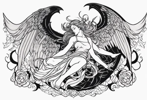 angel fighting a demon tattoo idea