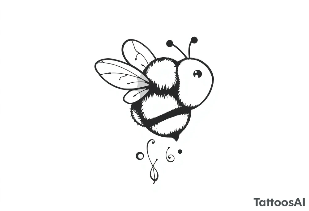 Cute bee tattoo idea