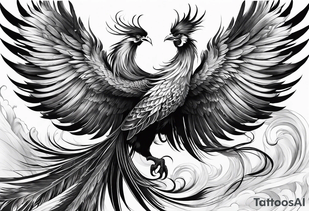asian elegant long feathered phoenix
with a long neck, with short wings tattoo idea asian elegant long feathered phoenix
with a long neck, with short wings tattoo idea