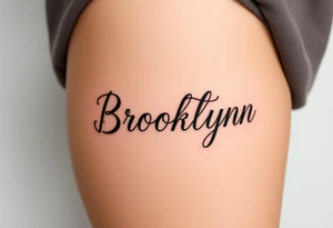 My daughter's name, Brooklynn, in cursive  font tattoo idea