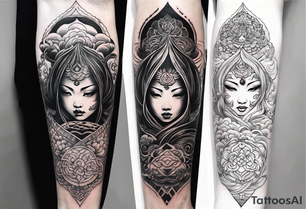 Reincarnation long forearm tattoo tattoo idea