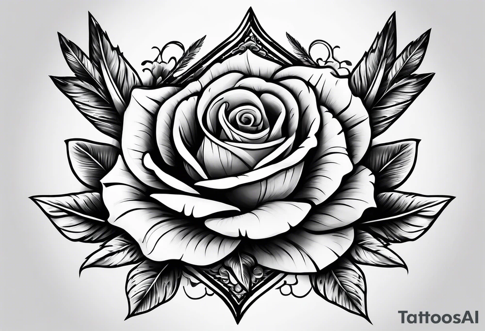5 arrows and a rose tattoo idea