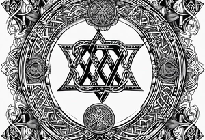 viking runes and knots head tattoo tattoo idea