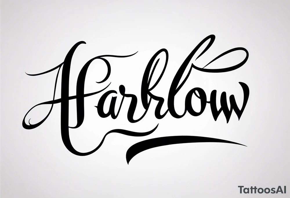 Harlow written in cursive tattoo idea