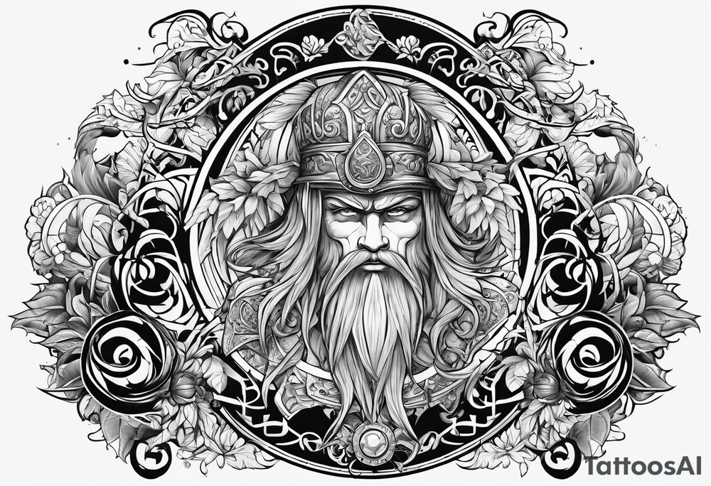 German Norse with number 41 inside tattoo idea