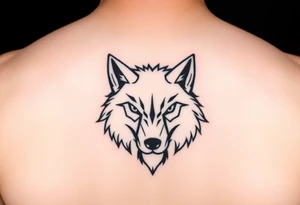 aggressive wolf head tattoo idea