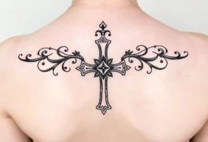 Iron motorcycle cross tattoo idea